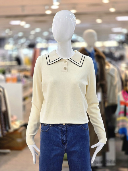 [행복한백화점][꼼빠니아]꼼빠니아 세일러 카라 니트 CAGS2-WSL040 