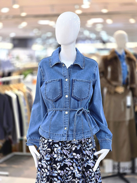 [행복한백화점][꼼빠니아]꼼빠니아 허리 스트랩 데님 청 자켓 CAGU3-WDJ010