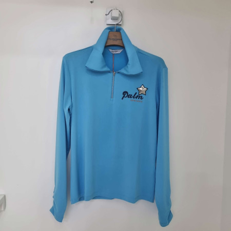 [행복한백화점][팜스프링스] 봄. 여성 와이드 하이넥 반짚업 티셔츠 STSL. 241201