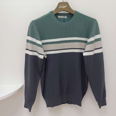 [행복한백화점][크로커다일]남성카키색라운드니트cdaaakr3312(45)