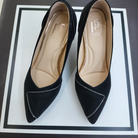 [행복한백화점][에스콰이아  여성 원단소재 7센치 줄장식 편한구두 PFESHP571