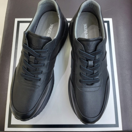 [행복한백화점][에스콰이아]남성 검정색 에어쿠선창 밴딩스니커즈 