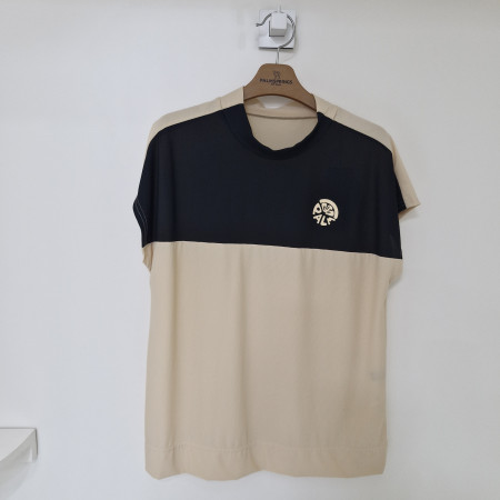 [행복한백화점][팜스프링스]STTL252278 면블럭배색. 모크넥티셔츠