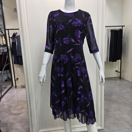 [행복한백화점][마담엘레강스]간절기쉬폰원피스 N253OP70PU