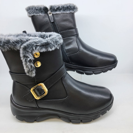 [행복한백화점][에스콰이아]여성 경량 버튼장식 경량 4센치 털부츠YADWBM611