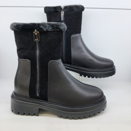 [행복한백화점][에스콰이아]여성 청키 워카창 논슬립 경량 미들부츠 5센치 따뜻한 털부츠PFDWBM9