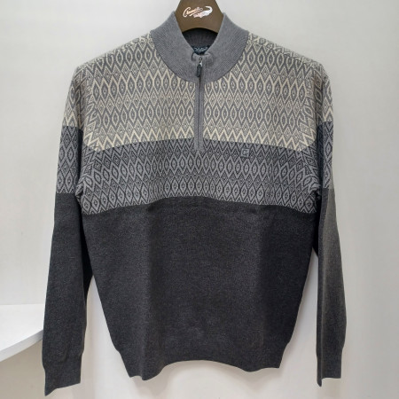 [행복한백화점][크로커다일]남성그레이색반집업니트cdaabkr4332(95)