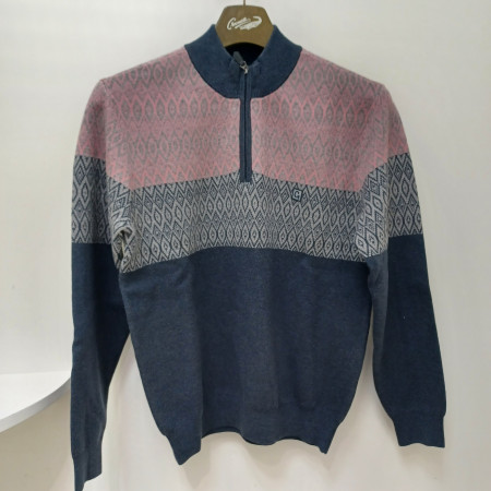 [행복한백화점][크로커다일]남성곤색반집업니트cdaabkr4332(38)