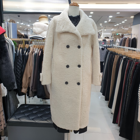 [행복한백화점][SI] 양털더블  롱코트  SLHZZ86340