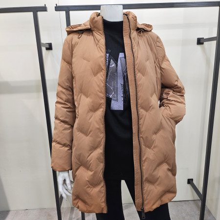 [행복한백화점][마담엘레강스]벨티드 구스다운 하프코트