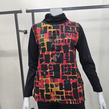 [행복한백화점][마담엘레강스]메탈포인트 셔링넥 블라우스