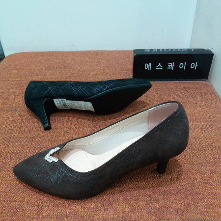 포트폴리오  6CM 여성 큐빅 등장식 펌프스 스웨이드 구두  PF0FHP508