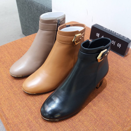 여성 5센치 넓은굽 발편한 기모내피  앵클부츠