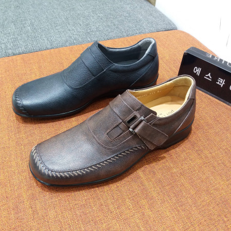 남성 검정 밤색 캐주얼 찍찍이 슬립온 발편한 구두 가벼운 부드러운 등장식