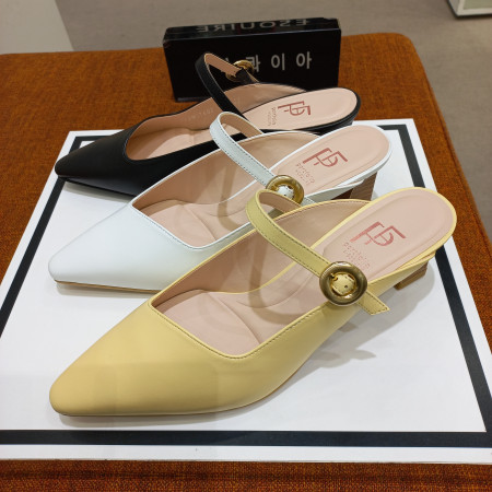 여성 양가죽 슬링백 뮬 뒤트임구두  MST604