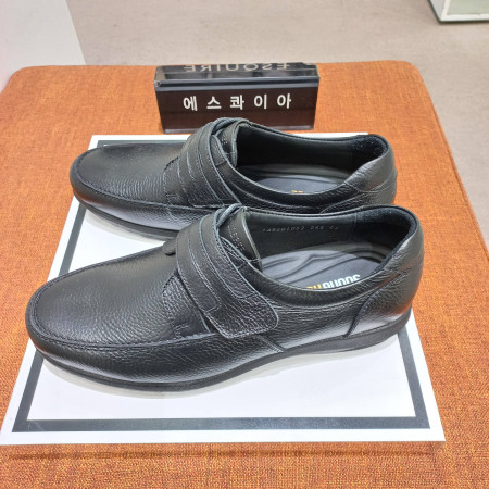 광폭 영에이지 남성 소가죽 밸크로 찍찍이 컴포트캐주얼 YABSHL062