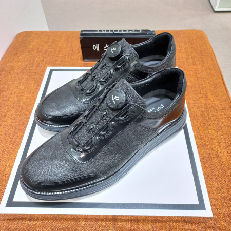 남성 소가죽 간편한 다이얼 끈조절 경량 세미드레스 캐주얼 SHL060