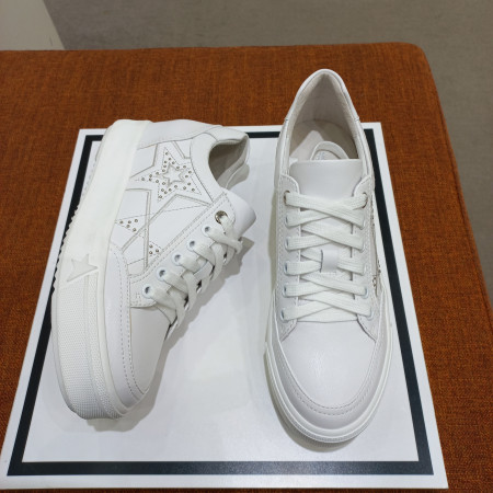 여성 소가죽 6센치 키높이 경량 고급 스니커즈 화이트