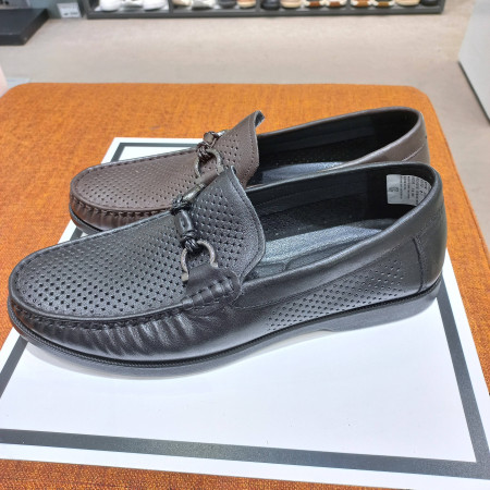 남성 소가죽 경량 여릉 펀칭 소프트 로퍼  구두 PFBMSD401