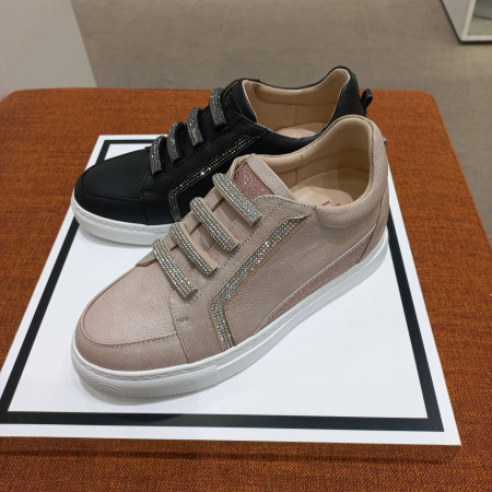 여성 양가죽 발편한 6센치 키높이 보석  슬립온