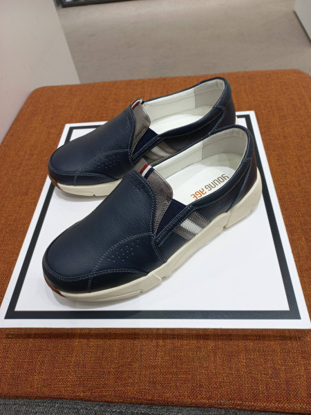 여성 양가죽 발편한 경량 소프트 슬립온 네이비색