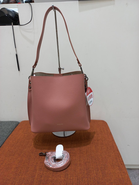 특가 여성 소가죽 버킷 토트백 크로스백 핑크색