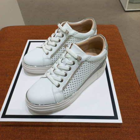 여성 6센치 키높이 반짝이  스니커즈 화이트