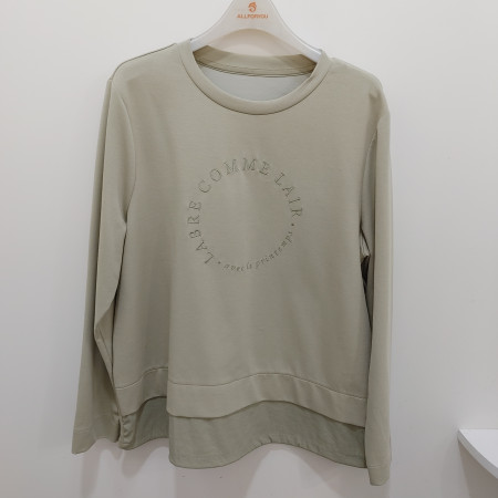 [행복한백화점][올포유]봄 여성 우븐배색  스트링  라운드 티셔츠(카키,아이보리) ALTRO--1231