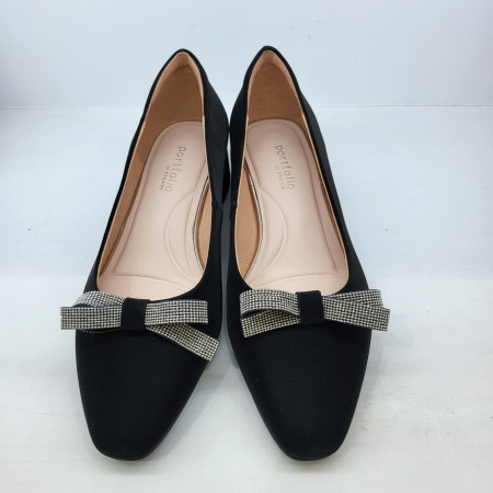 [행복한백화점][에스콰이아]여성 윈단소재 4센치 러블리 리본장식 단화 PFFSHP61