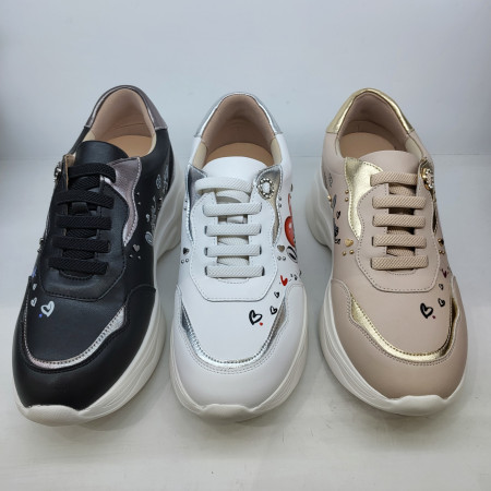 [행복한백화점][에스콰이아]여성 경량 6센치 키높이 쿠션 밴딩 프린팅 스니커즈 PFFSHZ67