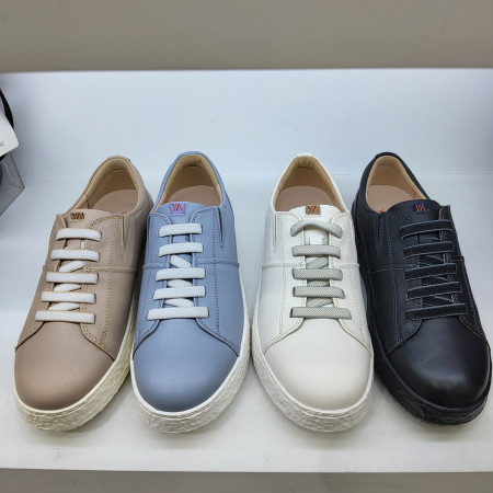 [행복한백화점][에스콰이아]여성 경량 쿠션업 3센치 밴딩 천연가죽 4칼라 스니커즈  YAFSHZ51