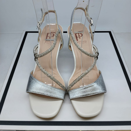 [행복한백화점][에스콰이아]여성 양가죽 7센치  이쁘고 발편한 메탈 실버칼라 한정특가 샌들  PFCMSD665