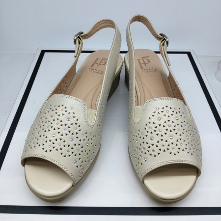 [행복한백화점][에스콰이아]여성 4센치 발편한 쿠션 양가죽 특가 아이보리 한정특가 샌들  PFCMSD662