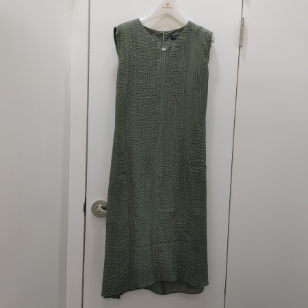 [행복한백화점][올포유]여름 여성 하프 민소매  브이넥 원피스(카키) ALONO--4351