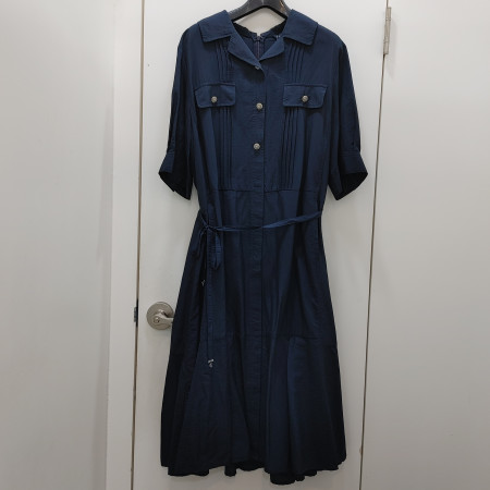 [행복한백화점][올포유]여름 여성 주름 포인트 벨트포인트  원피스(네이비) ALONO--4321