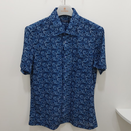 [행복한백화점][올포유]여름 남성 캐주얼 야자수 패턴 남방  (네이비)  AGBSO--4221