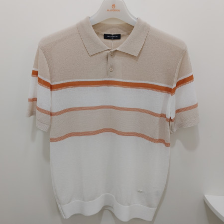 [행복한백화점][올포유]여름 남성 스트라이프  카라 니트(브라운) AGSPO--3411