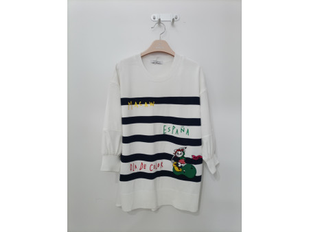 [행복한백화점][마코]플레인스트라이프로고자수스웨터MPW1SW72