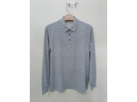 [행복한백화점][마코]전판기하학패턴제에리티셔츠MPM1TS11