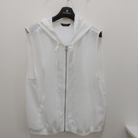 [행복한백화점][올포유]여름  여성 슬림박시  폴리후드 조끼(화이트,블랙) ALVEO--4141