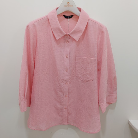 [행복한백화점][올포유]여름 여성 솔리드 카라 블라우스(핑크) ALBLO--3241