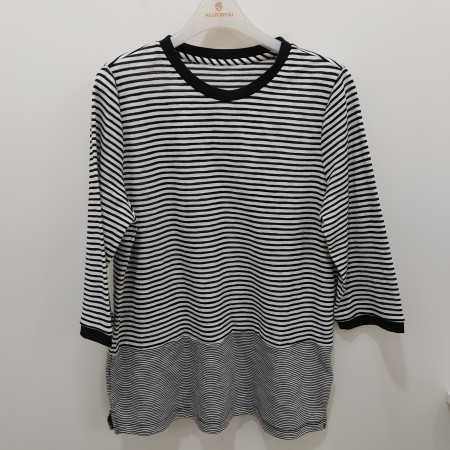 [행복한백화점][올포유]여름  여성 라운드 스트라이프 티셔츠(블랙,블루) ALTRO--3321