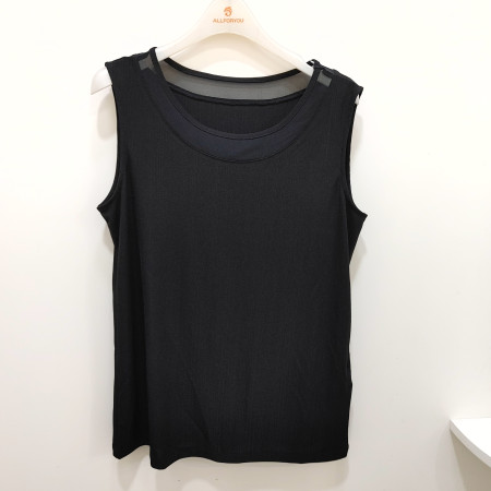 [행복한백화점][올포유]여름 여성 풀리츠 라운드 나시(블랙,화이트,네이비) ALQTO--4211