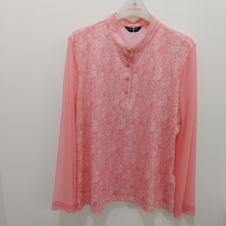 [행복한백화점][올포유]여름 여성 메쉬 소매프린트 티셔츠(핑크,블루) AWTHO--3281