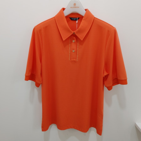 [행복한백화점][올포유]여름 여성 기본카라  금속자수 티셔츠(주황,화이트) AWTYO--3361