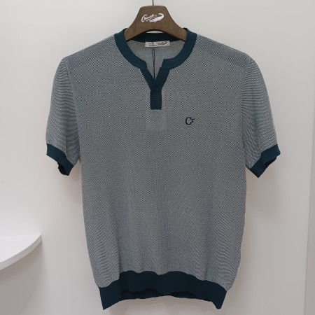 [행복한백화점][크로커다일]남성카키색라운드여름니트 cdaackr2311(34)