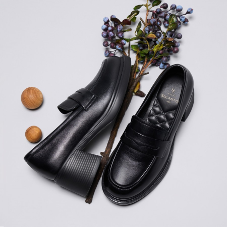 [행복한백화점][엘칸토]MD PICK! NO.1 엘칸토 여성 소가죽 청키 로퍼힐 6cm LCWD43