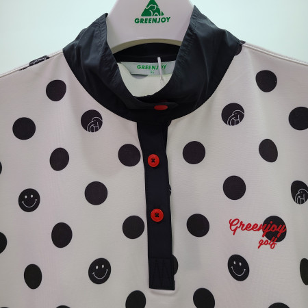 [행복한백화점][그린조이] 여성 골프 도트 차이나 긴팔 티셔츠 (M16KL11W)