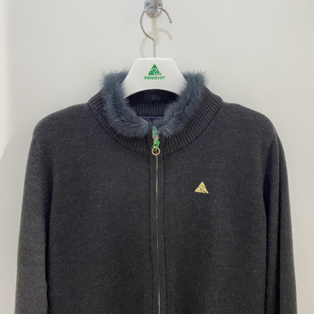 [행복한백화점][그린조이] 에리 퍼 풀집업 롱 가디건 차콜 여성 GF19SG11W