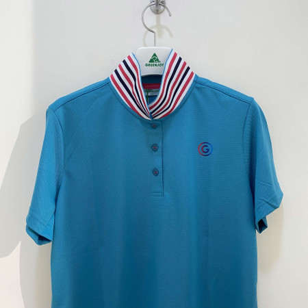 [행복한백화점][그린조이] 카라 배색 솔리드 반팔 티셔츠 민트 여성 GK20KP02W